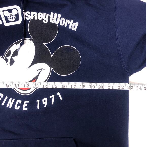 Disney Parks Disney World Mickey Mouse Navy Kangaroo Pocket Hooded Pullover L - Picture 9 of 11